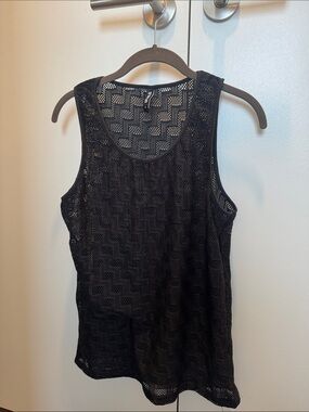 Men's Black Knit Mesh Tank Top